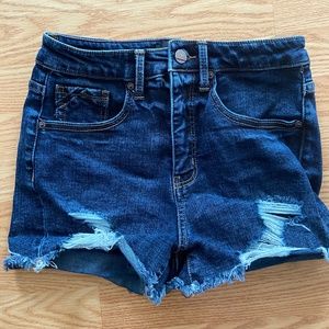 Buckle Black Jean Shorts